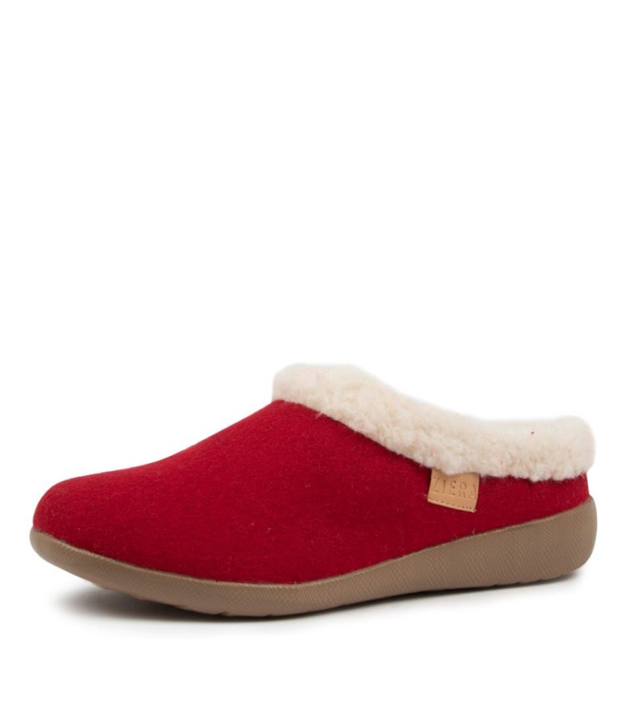 Shoes ZIERA | Fifi Xw Red Fabric Slippers