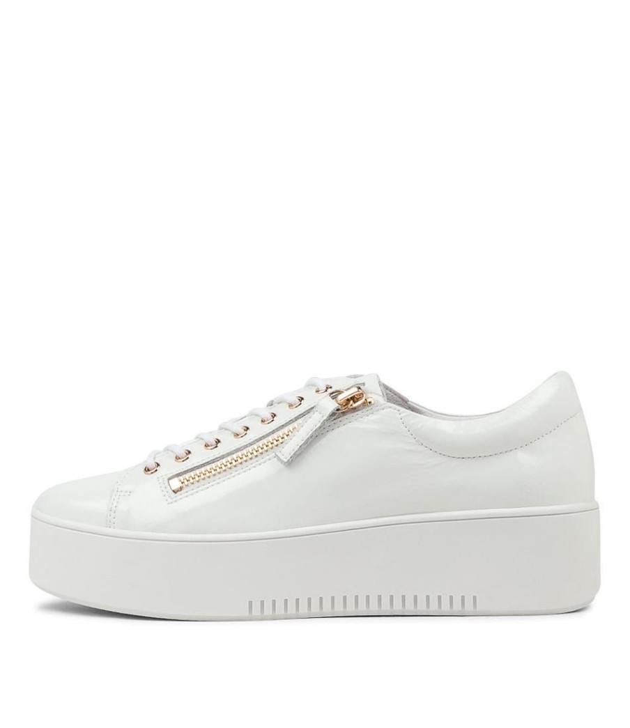 Shoes DJANGO & JULIETTE | Wolfie White Patent Leather Sneakers Ws