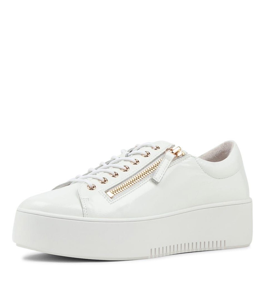 Shoes DJANGO & JULIETTE | Wolfie White Patent Leather Sneakers Ws