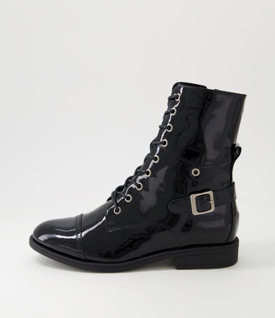 Shoes DJANGO & JULIETTE | Mekhi Black Patent Leather Ankle Boots