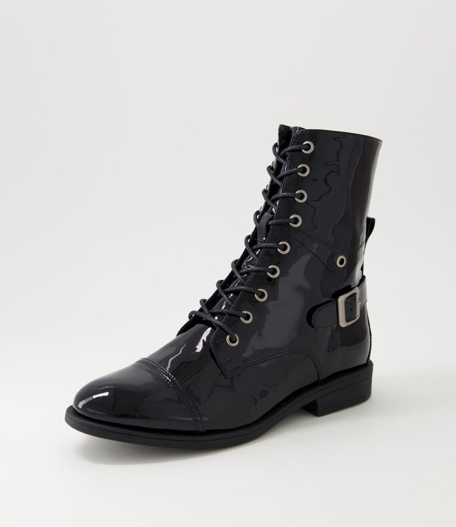 Shoes DJANGO & JULIETTE | Mekhi Black Patent Leather Ankle Boots