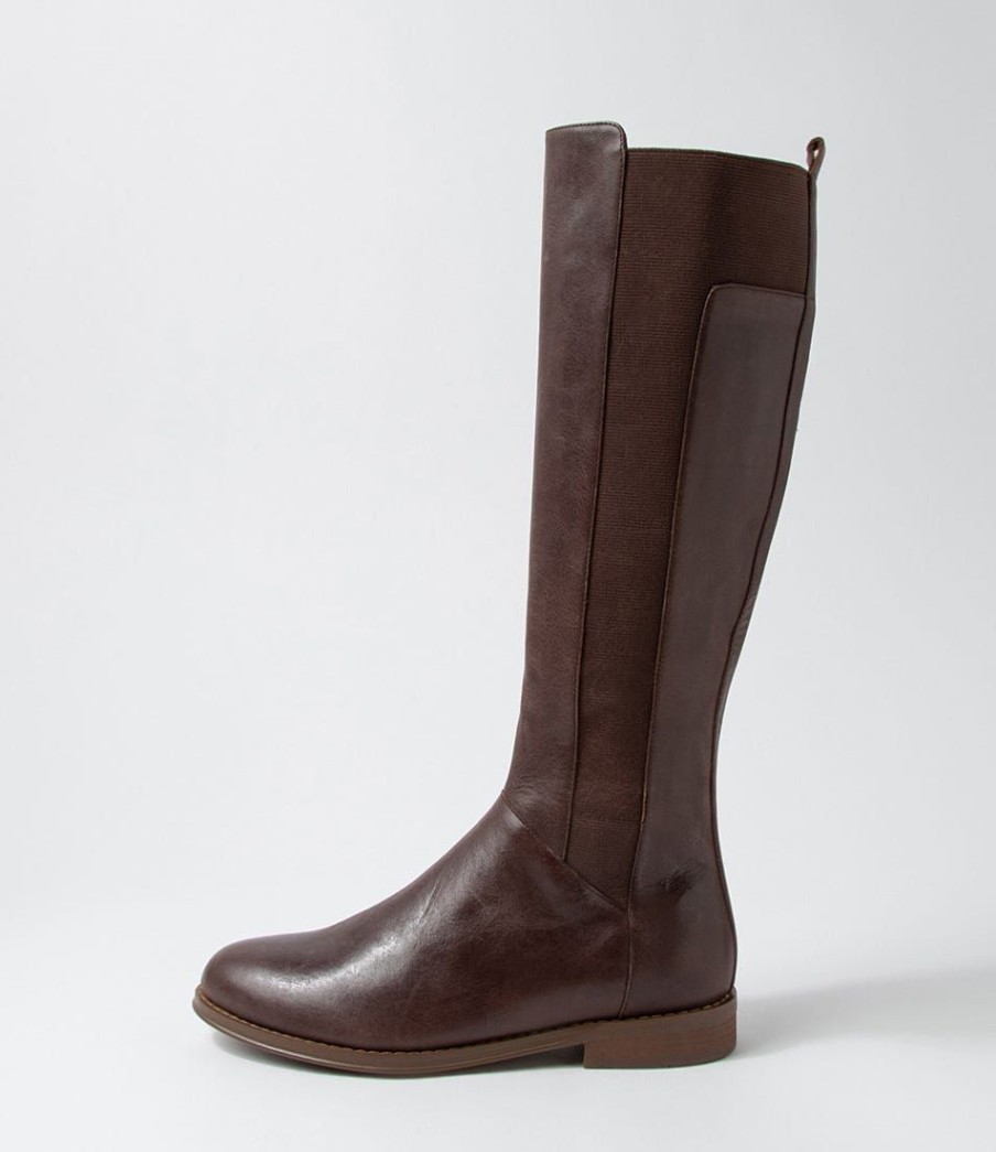 Shoes DJANGO & JULIETTE | Youss Choc Leather Knee High Boots