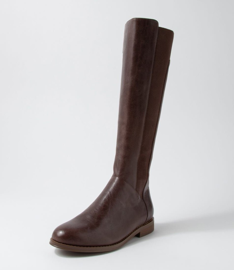 Shoes DJANGO & JULIETTE | Youss Choc Leather Knee High Boots