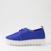 Shoes DJANGO & JULIETTE | Brenda Blue Matt White Croc Leather Sneakers