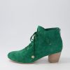 Shoes DJANGO & JULIETTE | Defreeze New Emerald Suede Lace Up Boots