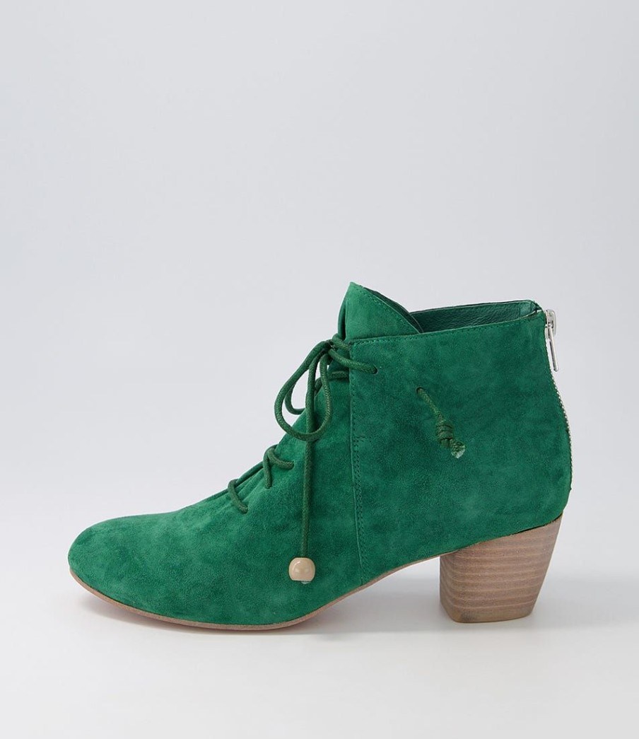 Shoes DJANGO & JULIETTE | Defreeze New Emerald Suede Lace Up Boots