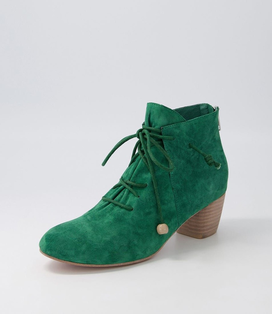 Shoes DJANGO & JULIETTE | Defreeze New Emerald Suede Lace Up Boots