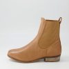 Shoes DJANGO & JULIETTE | Satima Dark Tan Leather Elastic Ankle Boots