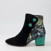 Shoes ZIERA | Veyda Xw Black Green Floral Multi Ankle Boots