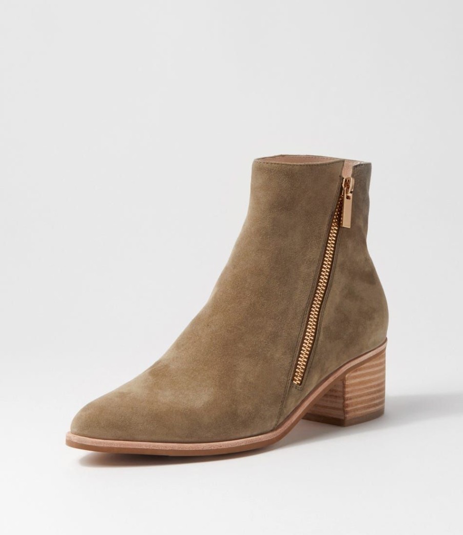 Shoes MOLLINI | Spayn Light Khaki Suede Ankle Boots