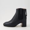 Shoes TOP END | Fether Black Leather Elastic Chelsea Boots