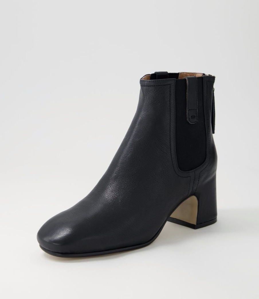 Shoes TOP END | Fether Black Leather Elastic Chelsea Boots