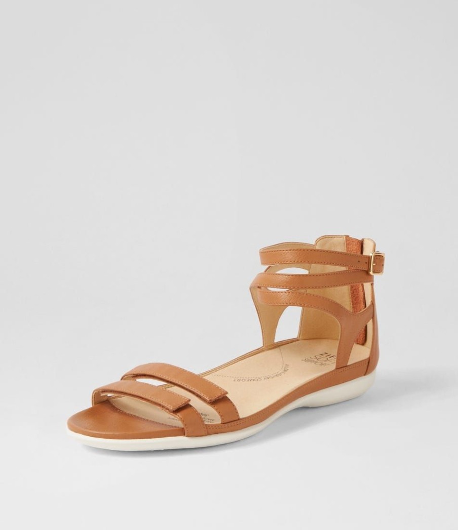 Shoes ZIERA | Bethie W Dark Tan Leather Sandals