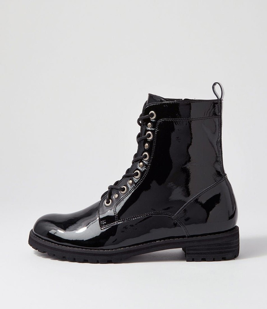 Shoes ZIERA | Mangoes W Black Patent Leather Ankle Boots