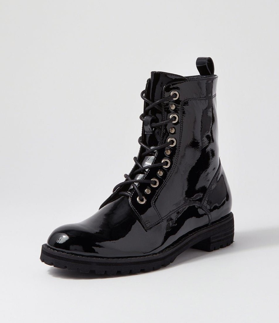 Shoes ZIERA | Mangoes W Black Patent Leather Ankle Boots