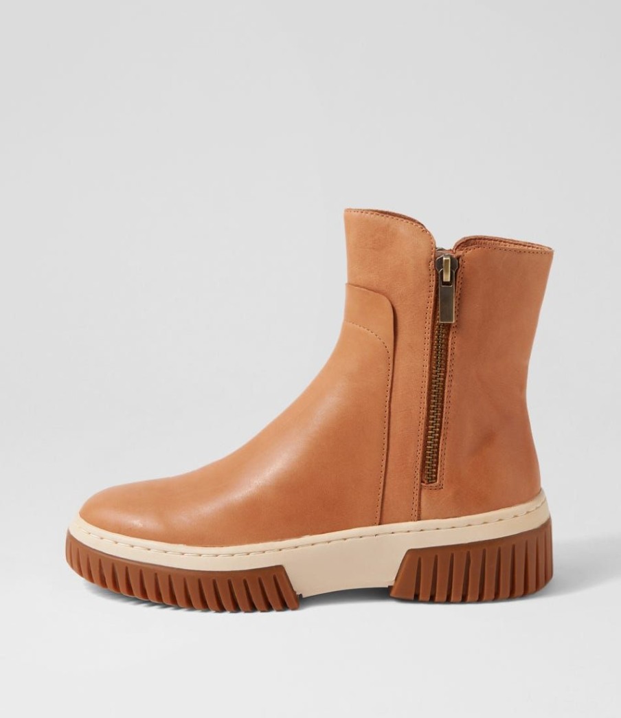 Shoes DJANGO & JULIETTE | Yeliza Tan Vanilla Gum Sole Leather Ankle Boots