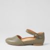 Shoes ZIERA | Cavalcade Xf Olive Leather Flat Shoes