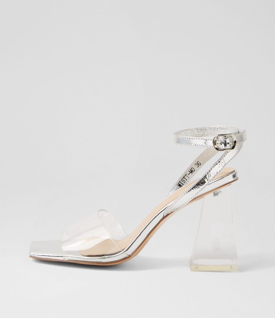 Shoes MOLLINI | Mistt Clear Silver Vinylite Leather Sandals