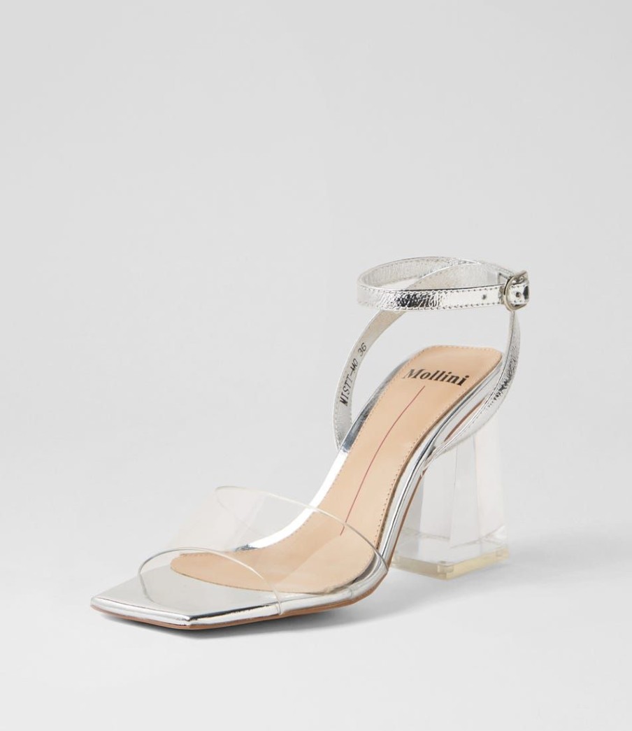 Shoes MOLLINI | Mistt Clear Silver Vinylite Leather Sandals