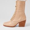 Shoes TOP END | Rhondah Latte Leather Lace Up Boots