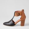 Shoes DJANGO & JULIETTE | Lionelle Black Tan Leather Mary Jane Heels