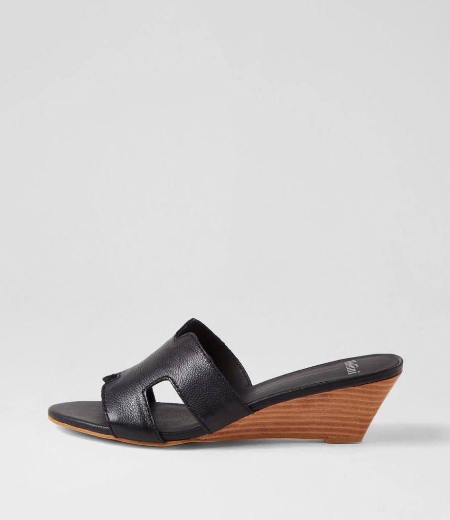 Shoes MOLLINI | Memmi Black Natural Heel Leather Mules