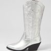 Shoes MOLLINI | Riding Silver Leather Knee High Boots