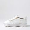 Shoes DJANGO & JULIETTE | Bump White Gold Flower Leather Sneakers