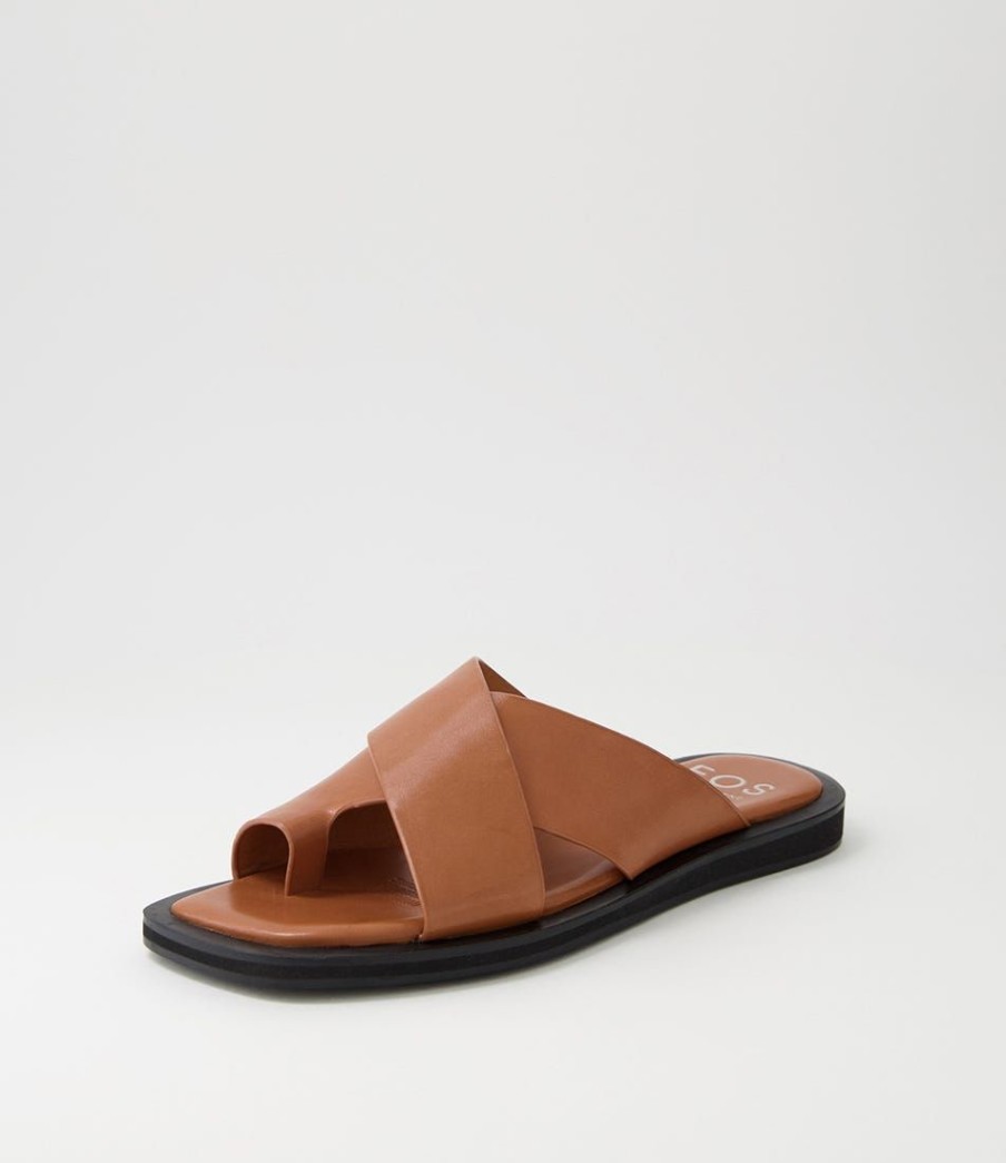 Shoes EOS | Mishk Brandy Leather Slides