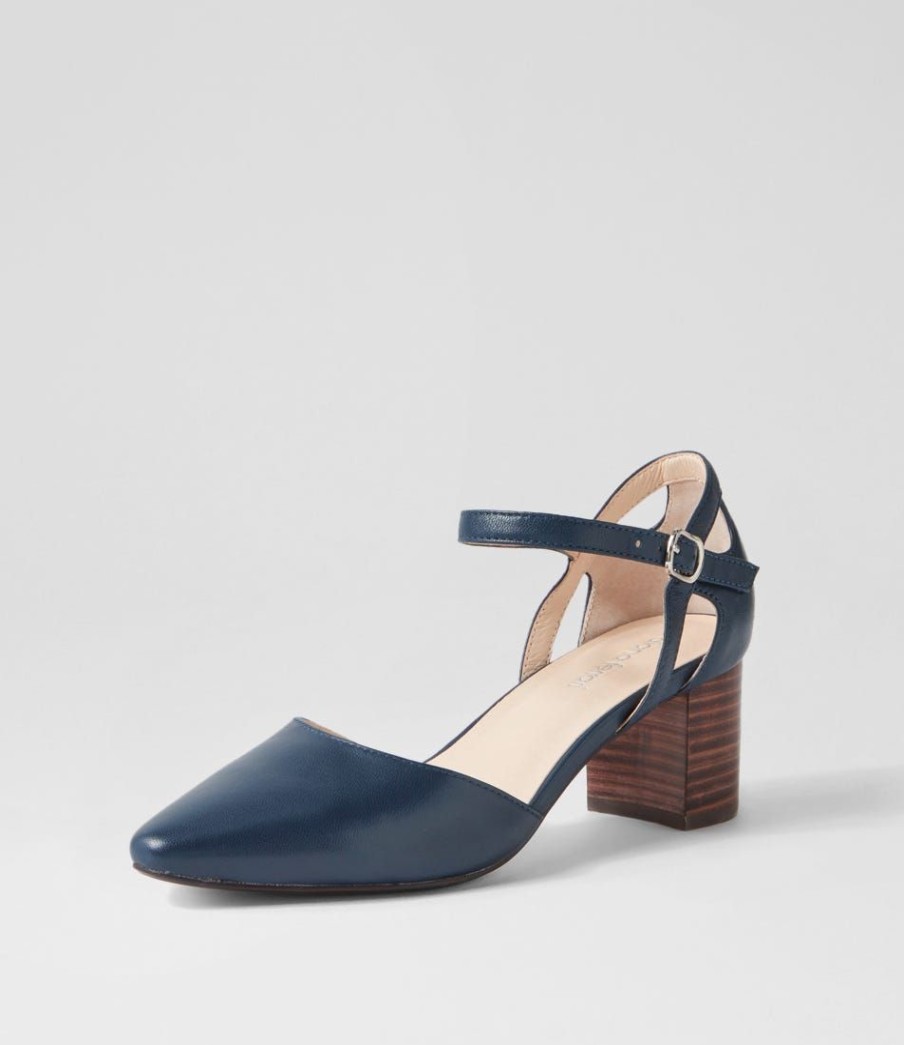 Shoes DIANA FERRARI | Loctavia Deep Blue Choc Leather Heels