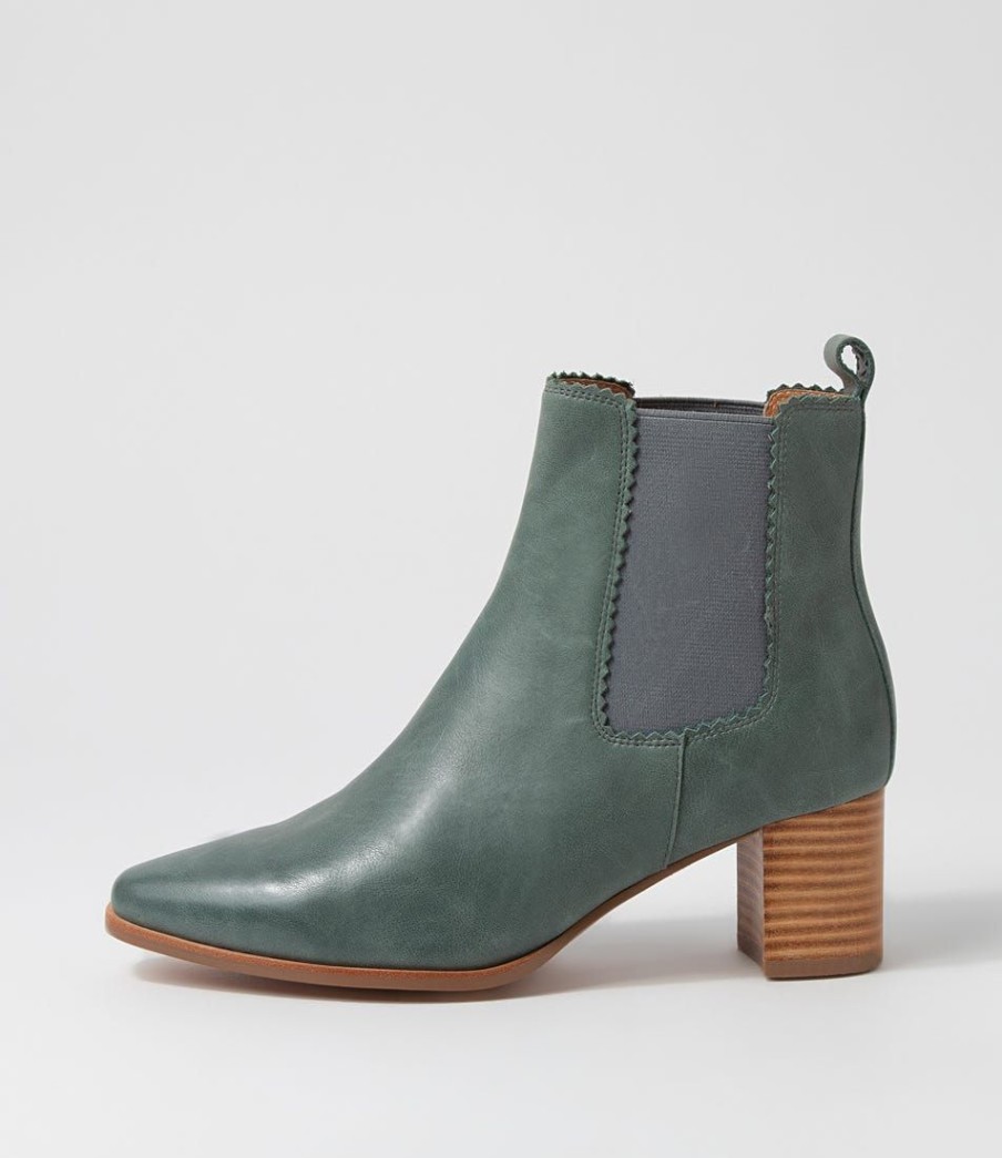 Shoes DIANA FERRARI | Larry Denim Natural Heel Leather Ankle Boots