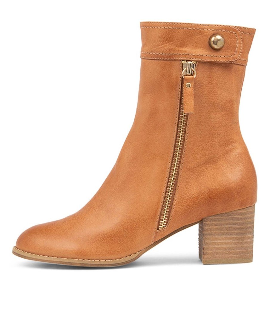 Shoes DJANGO & JULIETTE | Skyy Dark Tan Leather Ankle Boots