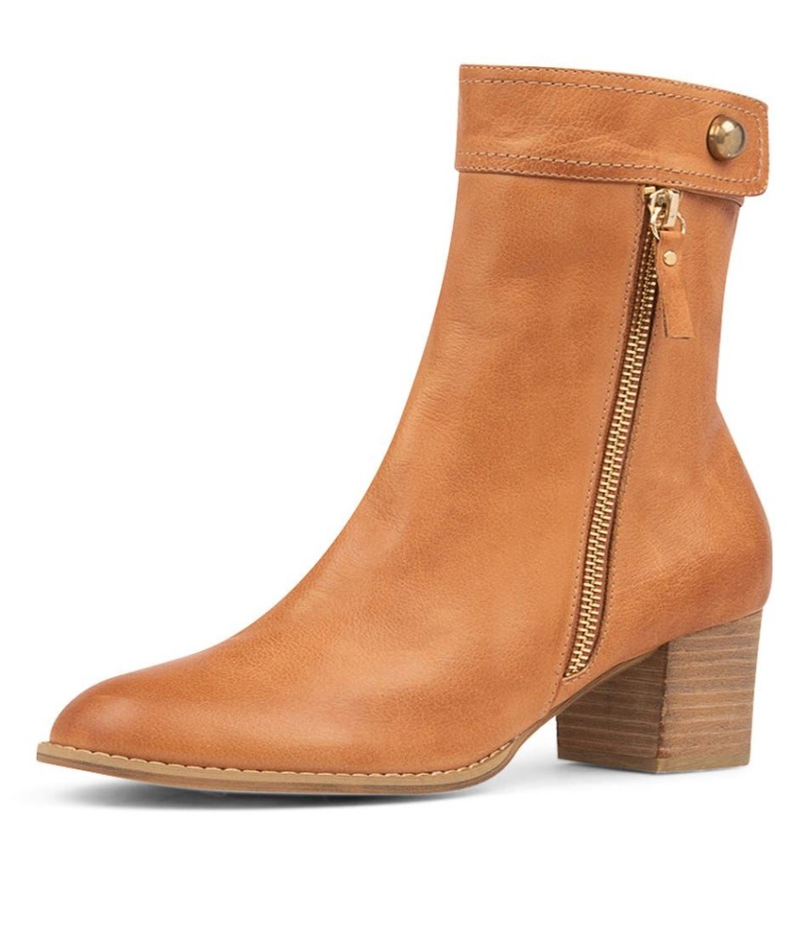 Shoes DJANGO & JULIETTE | Skyy Dark Tan Leather Ankle Boots