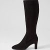 Shoes DJANGO & JULIETTE | Teddie Black Suede Knee High Boots