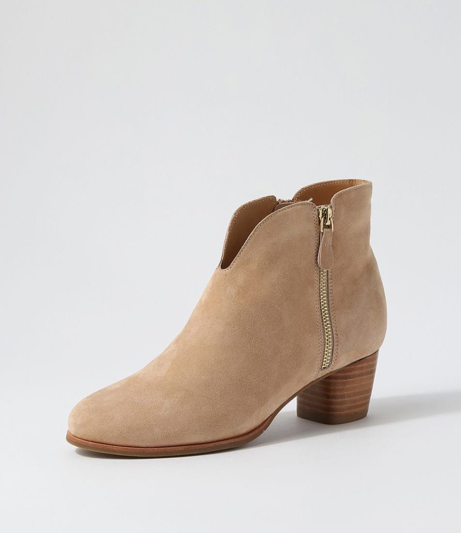 Shoes ZIERA | Govak W Latte Suede Ankle Boots