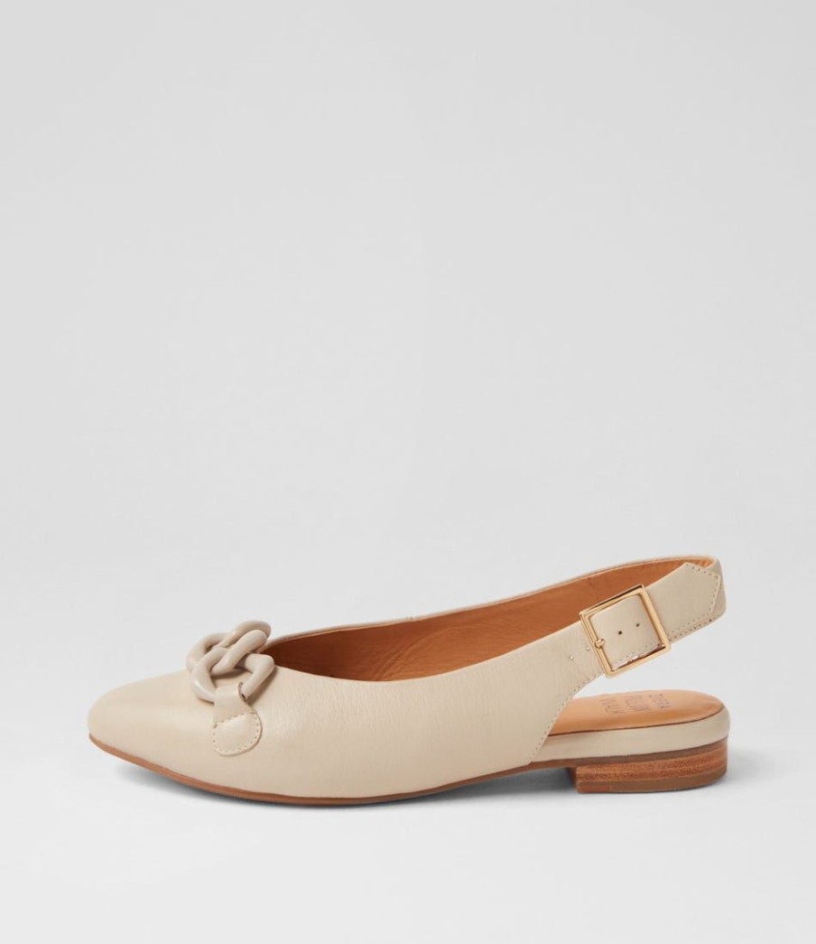 Shoes ZIERA | Lizbeths W Almond Leather Flat Shoes