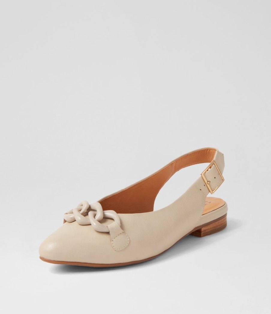 Shoes ZIERA | Lizbeths W Almond Leather Flat Shoes