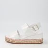 Shoes DJANGO & JULIETTE | Xabbie White Shimmer Leather Espadrilles