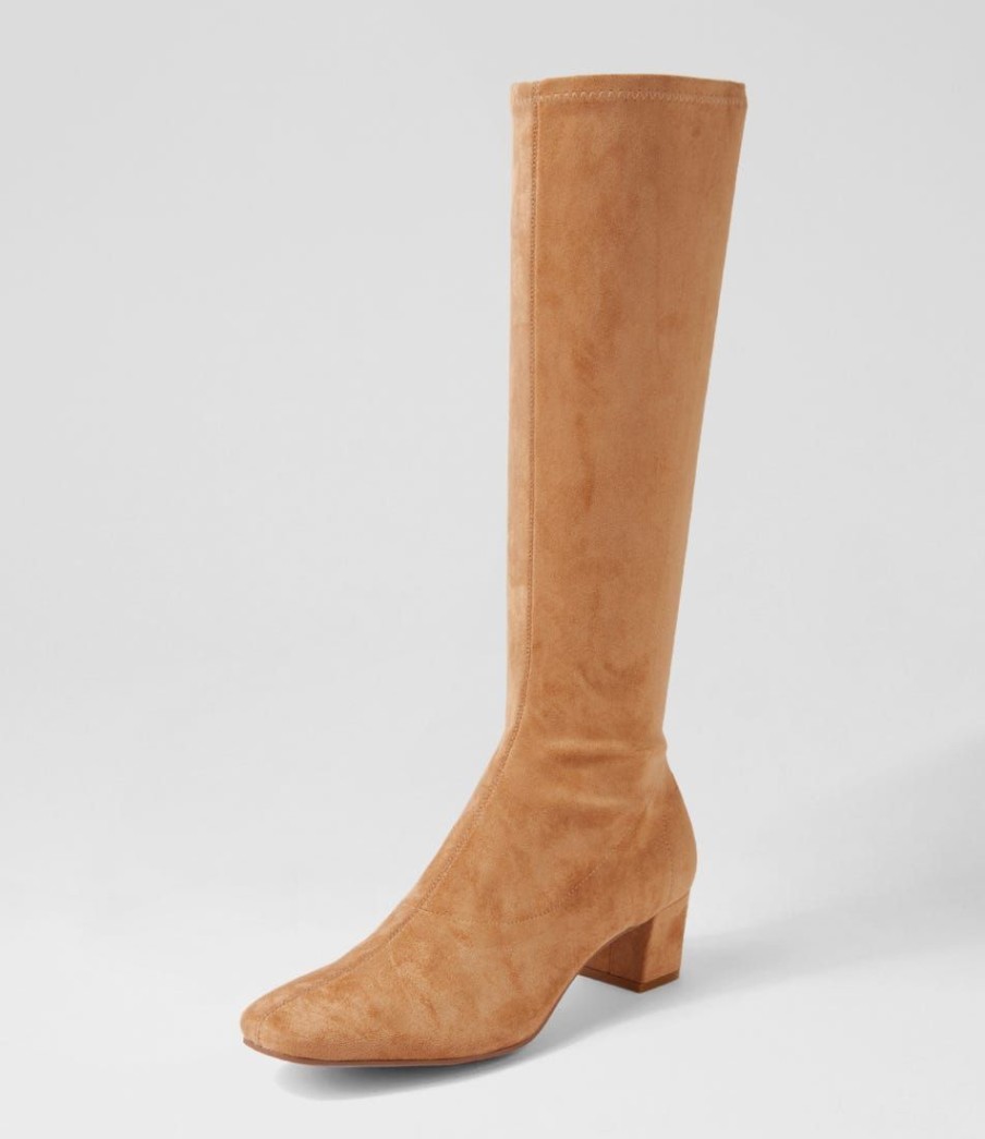 Shoes DJANGO & JULIETTE | Hayleys Sandy Stretch Microsuede Knee High Boots