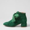 Shoes DJANGO & JULIETTE | Corla Dark Emerald Suede Lace Up Boots