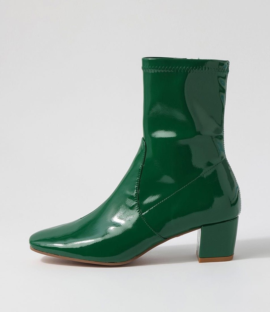 Shoes DJANGO & JULIETTE | Hartful Emerald Stretch Patent Pu Ankle Boots