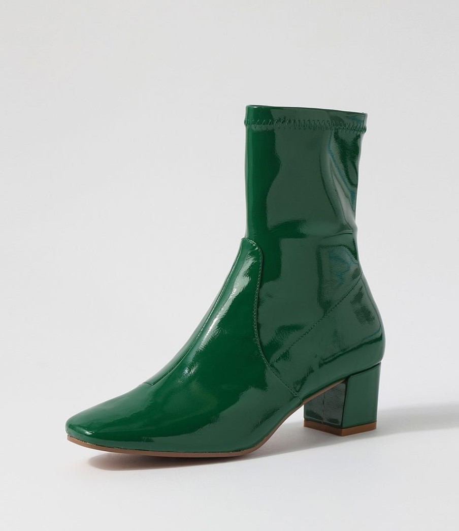 Shoes DJANGO & JULIETTE | Hartful Emerald Stretch Patent Pu Ankle Boots