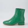 Shoes DJANGO & JULIETTE | Vamee Dark Emerald Patent Leather Ankle Boots