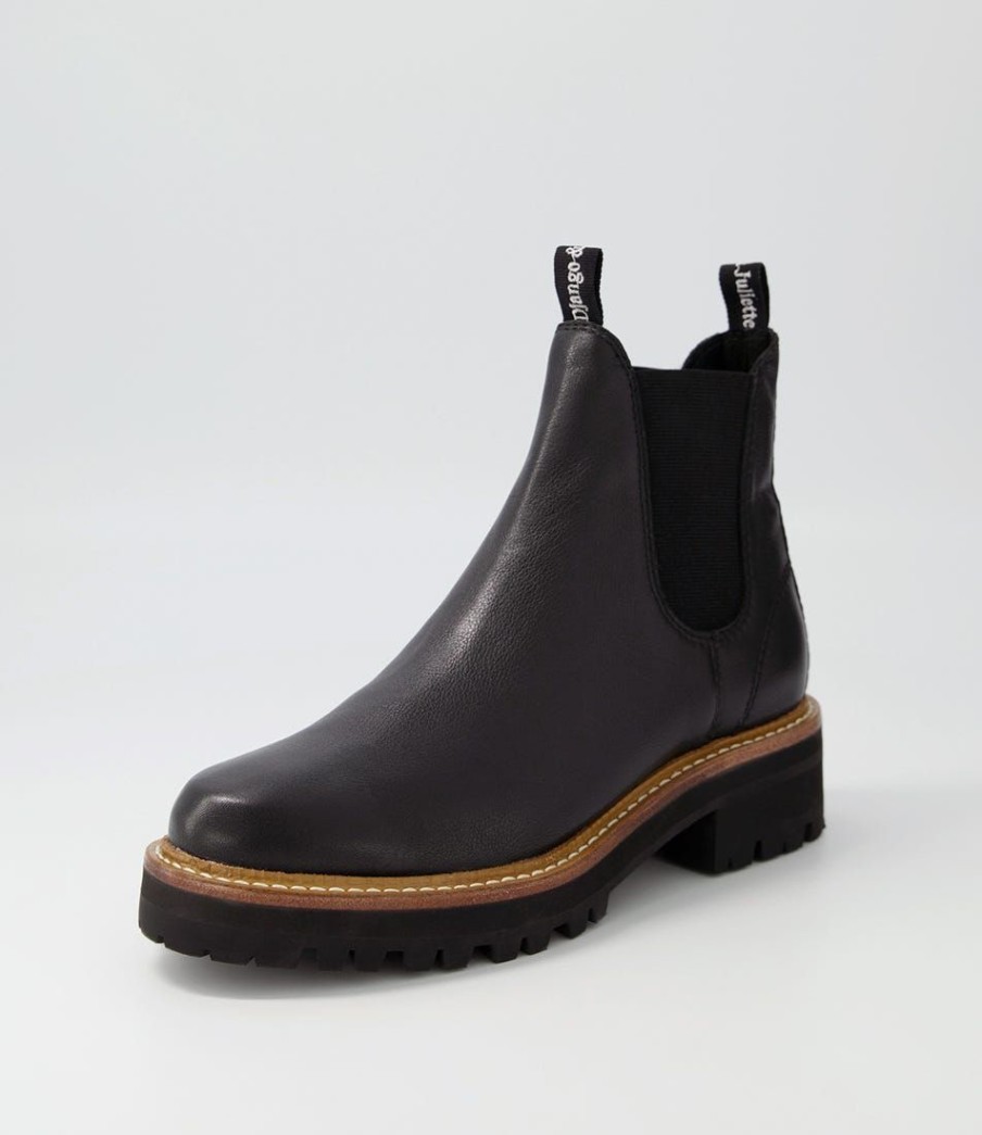 Shoes DJANGO & JULIETTE | Femi Black Tumble Leather Chelsea Boots