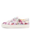 Shoes ZIERA | Pamela Xf Pansy Print Silver Leather Sneakers