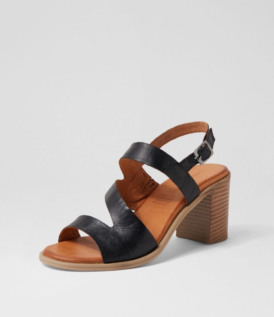 Shoes DIANA FERRARI | Uski Black Leather Sandals