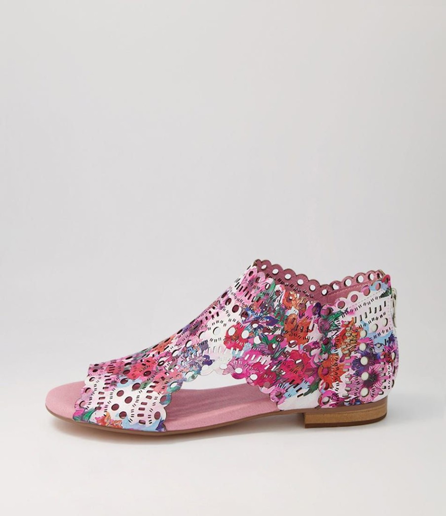 Shoes DJANGO & JULIETTE | Powers Poppy Print Leather Sandals