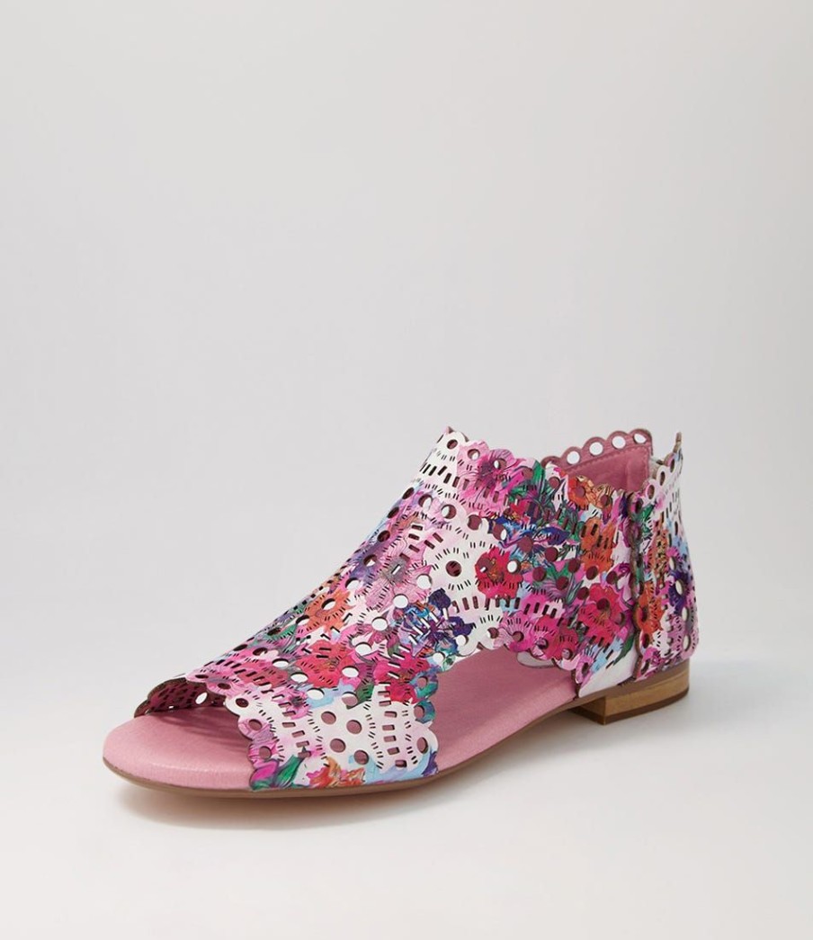 Shoes DJANGO & JULIETTE | Powers Poppy Print Leather Sandals