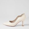 Shoes TOP END | Liddol White Dusty Pink Leather Jewels Heels