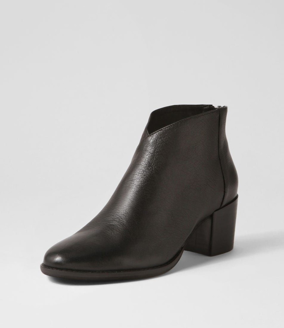 Shoes DJANGO & JULIETTE | Mamie Black Leather Ankle Boots